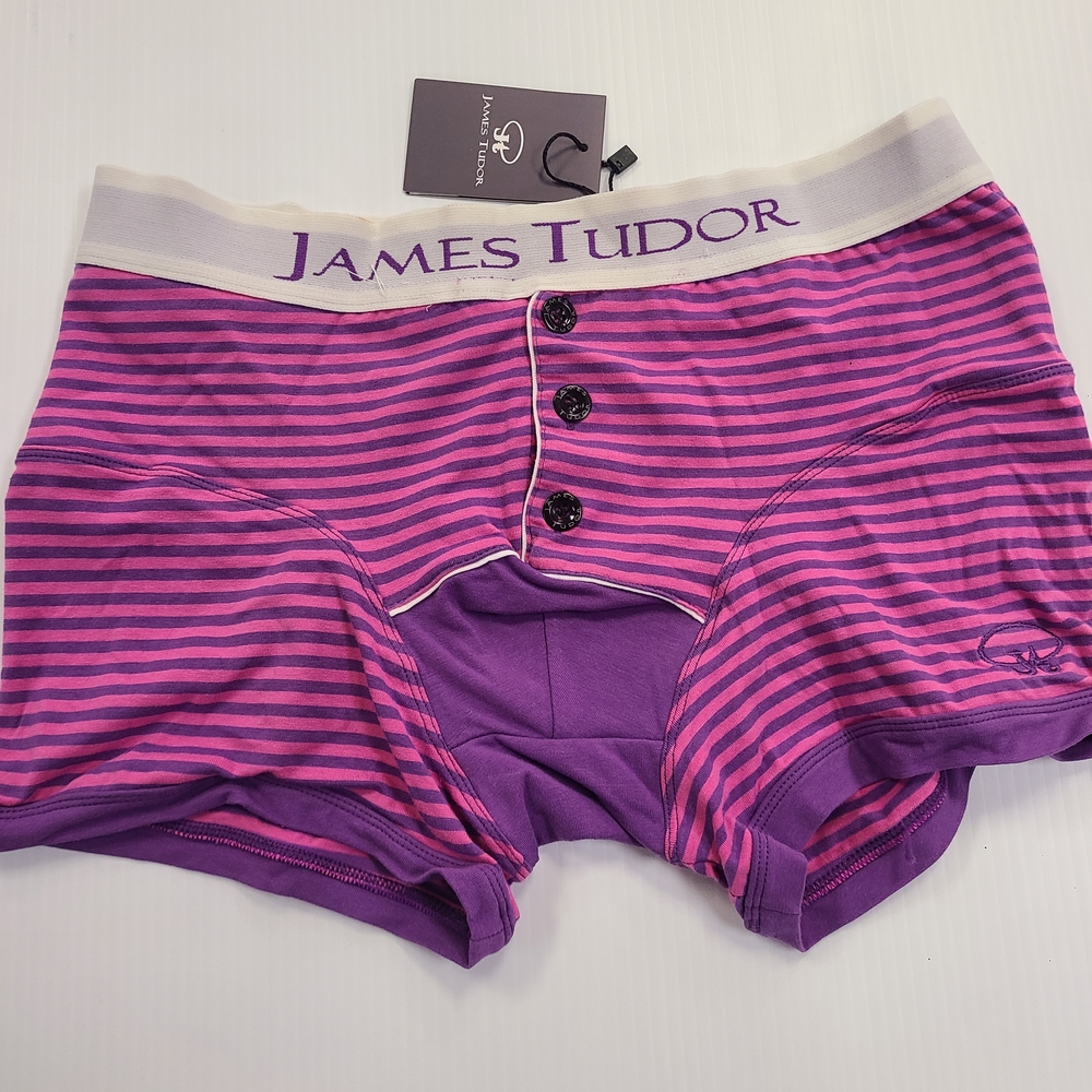 James Tudor Purple Striped Men's Boxer Briefs